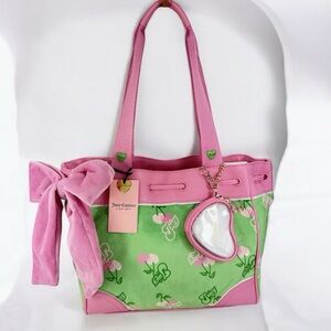 Juicy Couture Cherry Gelato Daydreamer Tote Bag Retro Green & Pink NEW Handbag